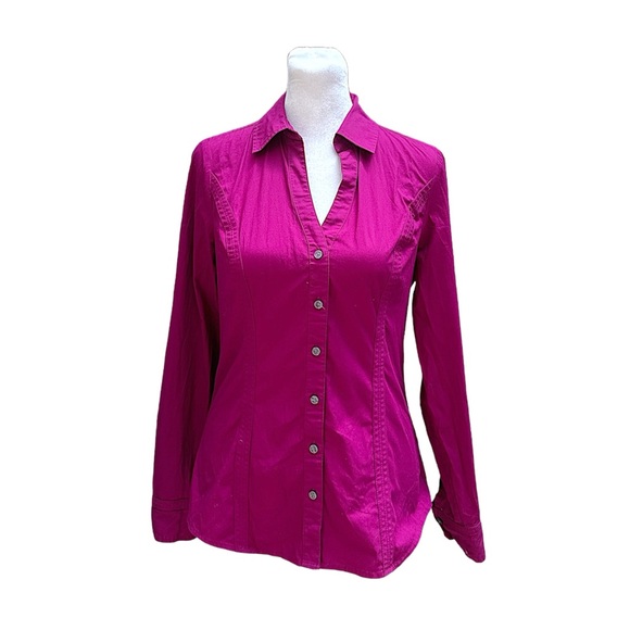 EXPRESS FUCHSIA PINK Button up collared Shirt Orginal S/P - Picture 3 of 5